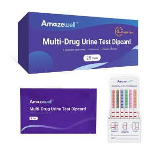 Amazewell 6-plate urine drug test cup instant multi-piece drug screening reagent urine card (AMP, COC, MOP, MTD, OXY, THC)