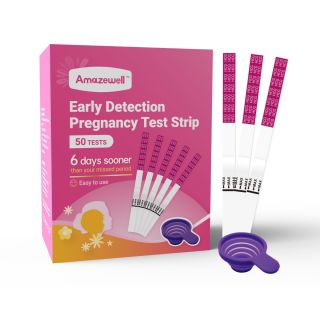 Early pregnancy test strips + urine cup, special test strips for pregnant mothers, easy to use (50HCG + 1 urine cup)